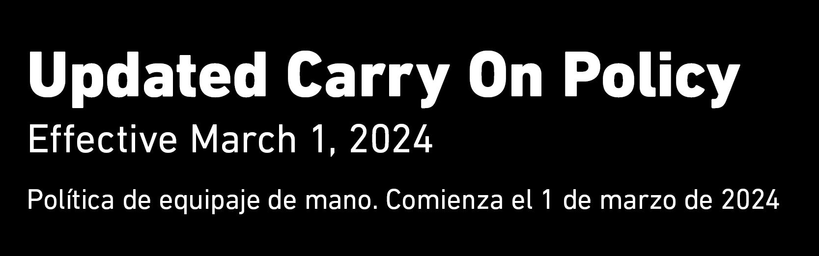 Updated Carry On Policy 