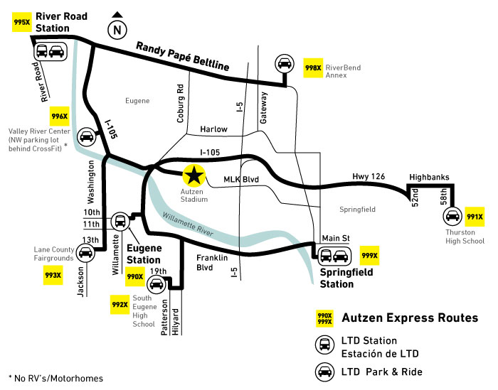 Route 990x 999x Autzen Express Lane Transit District