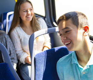 Kids Laughing on Bus