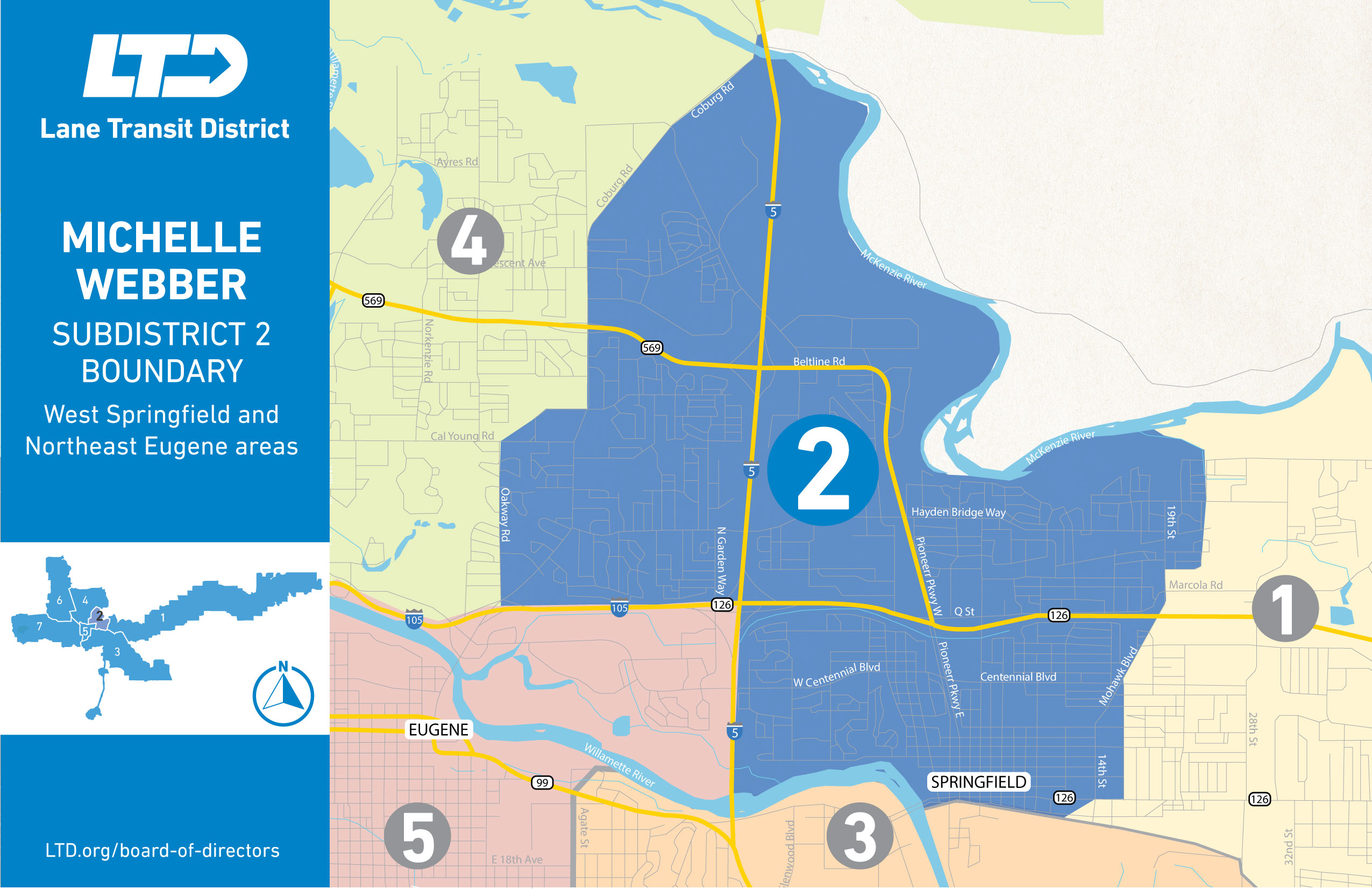 A map to identify the boundary of LTD Board member for District 2