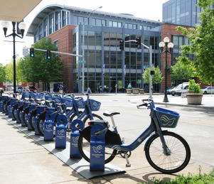 Peacehealth Rides BikeShare Row of Bikes