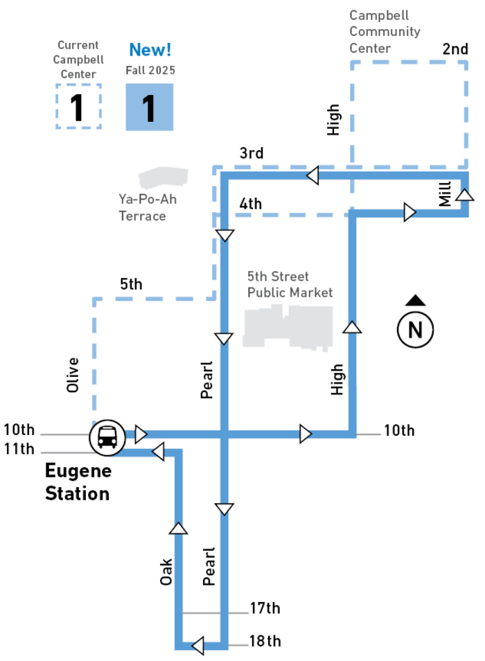 Route 1 Downtown Loop Map