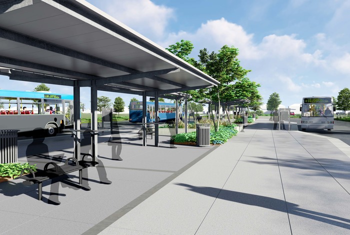 Santa Clara Transit Station - Eye level view on edge of platform at Bay A.jpg