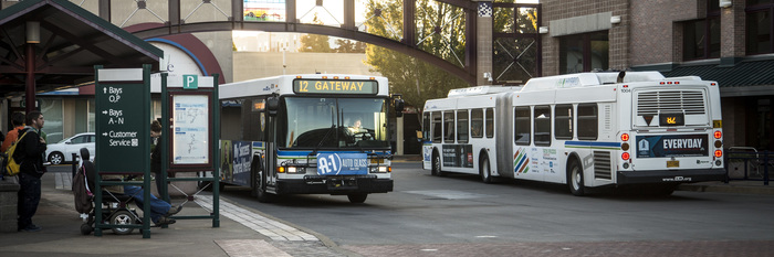 two buses at eugene station
