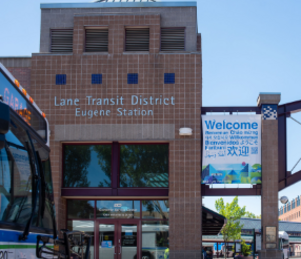 Welcome Banner at Eugene Station